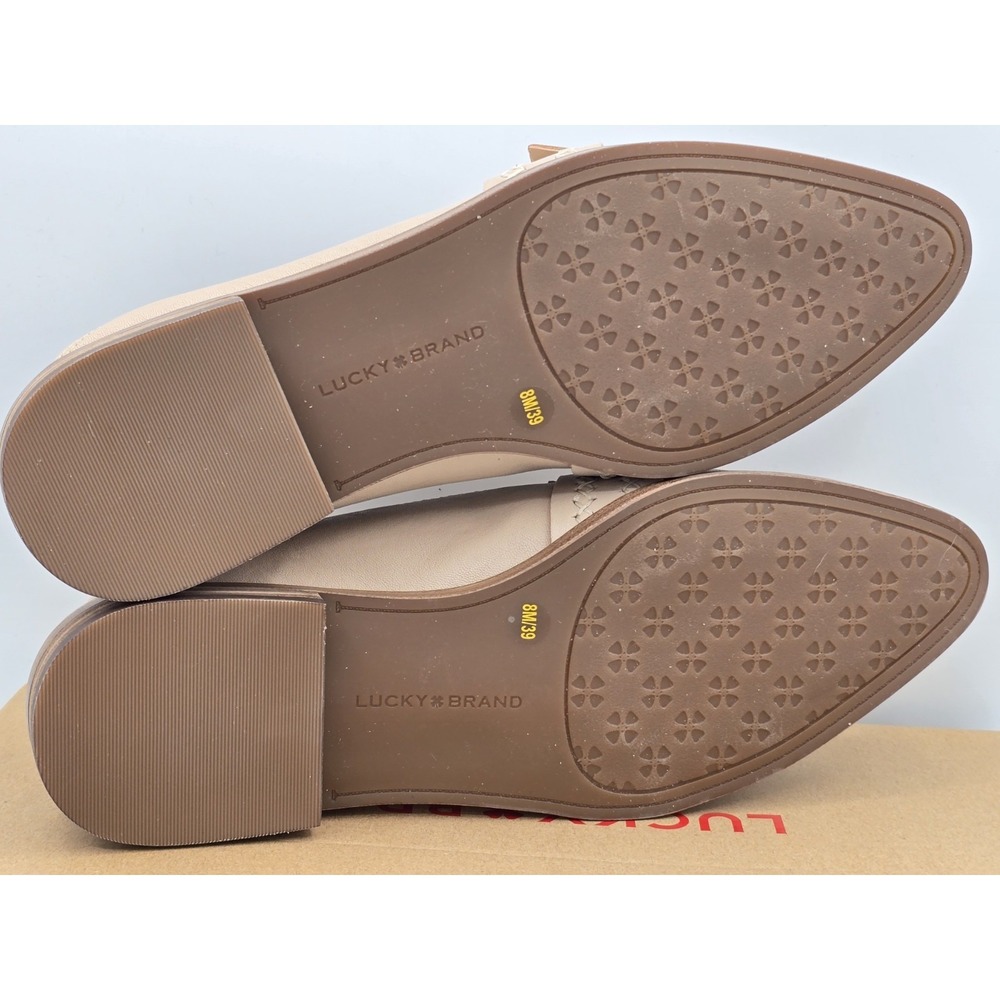 Lucky Brand Abelle Flats Leather Pointed Toe Flat Loafers Smoke Gray Tan Sz 8 M - Picture 11 of 11